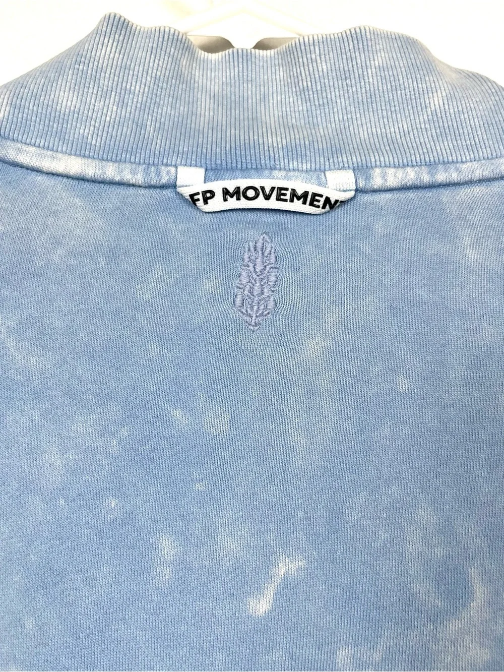 Free People XS FP Movement Valley Girl Pullover Sweatshirt Blue Cloudy Waters